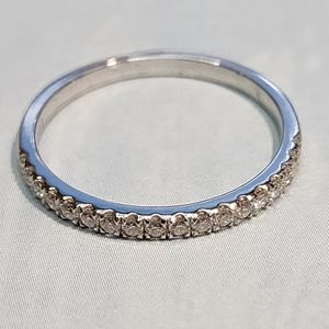 Moissanite and Sterling Stacker Ring